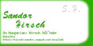 sandor hirsch business card